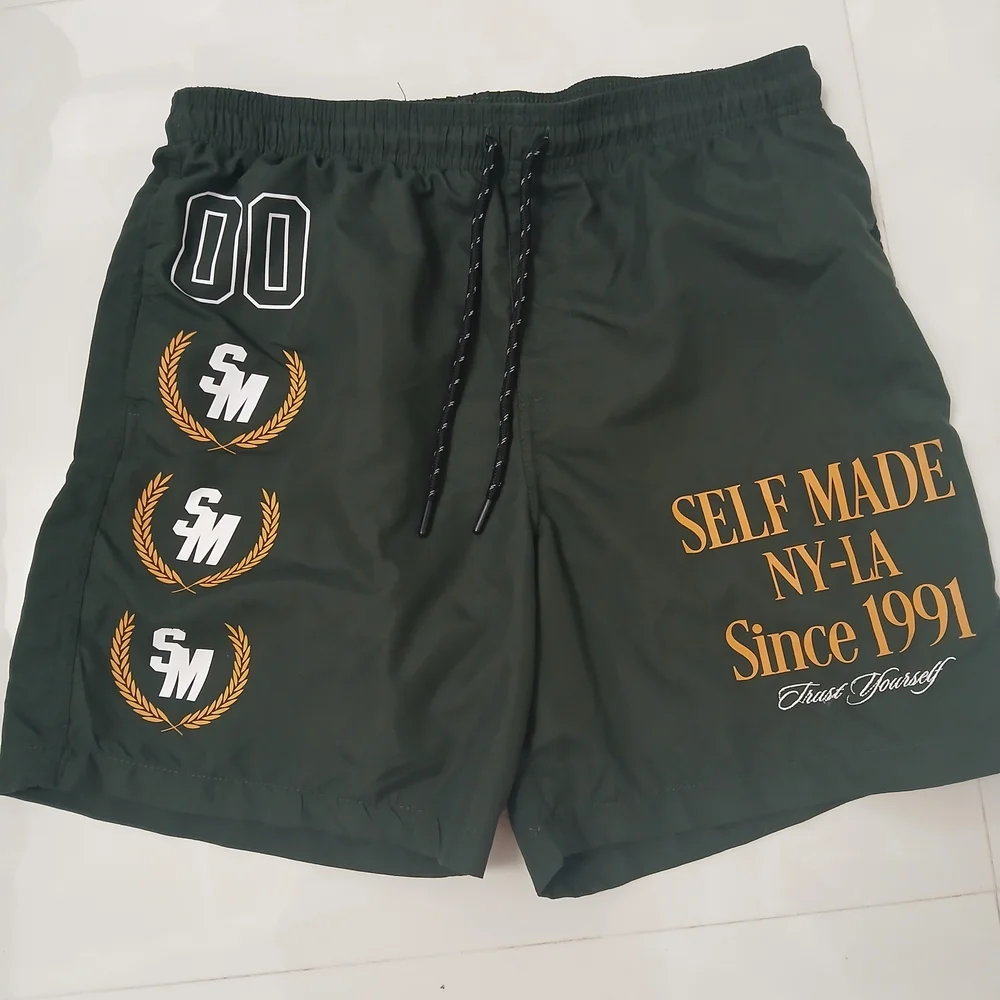 👉 Men’s Self Made NY-LA Graphic Athletic Shorts Size M Streetwear Green